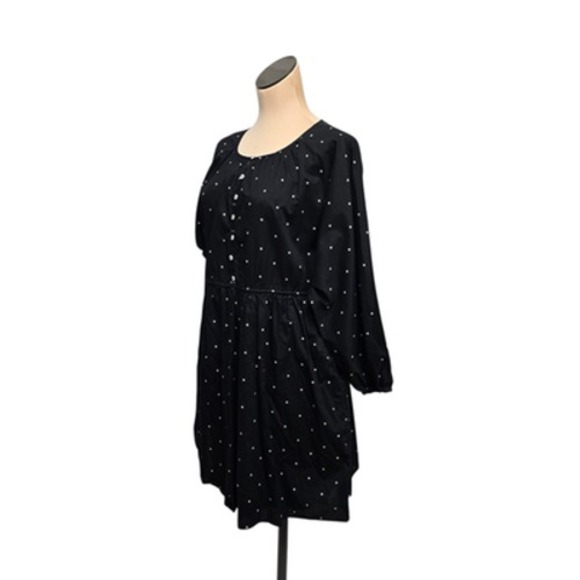 Madewell Dress Womens XS‎ Button Front Long Sleeve Polka Dot Mini Casual - Picture 8 of 9